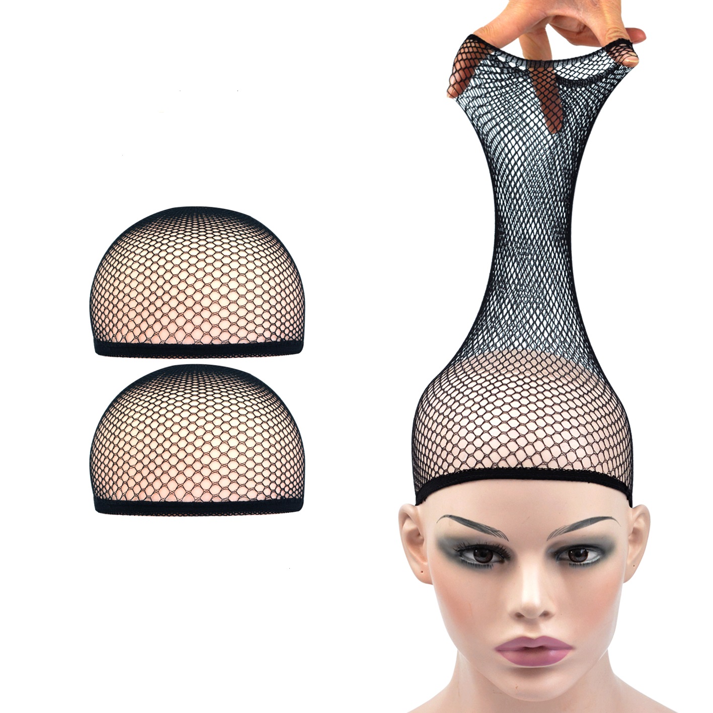 Wig Cap Stocking - 2 Buah Jaring Rambut Ujung Terbuka