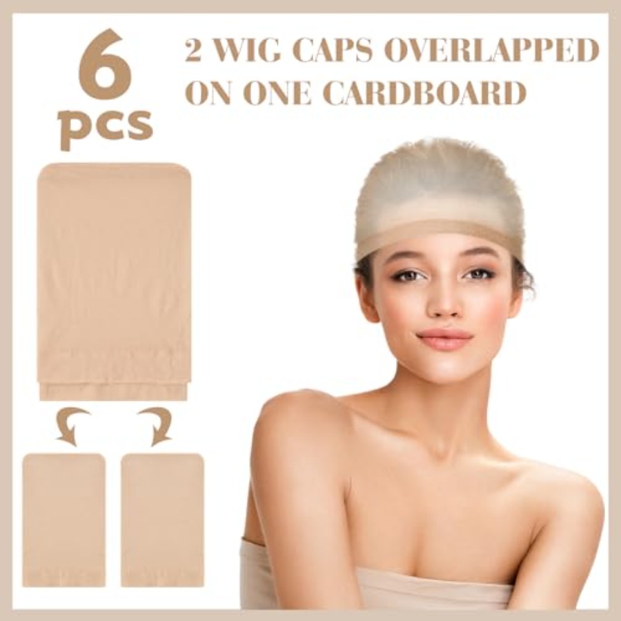 6 Pcs Wig Cap untuk Wanita, Ja - Wig Cap Stocking ulasan dan harga